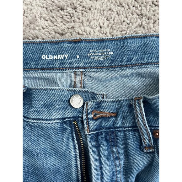 ⭐️ Old Navy Women’s Sky-Hi Wide Leg Jeans – Size 8 – Cargo Style ⭐️ - Picture 2 of 4